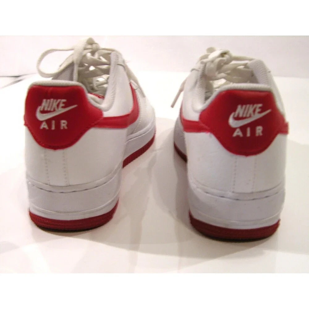 Nike Air Force 1 AF1 Low White Red Athletic Shoes Size US 8.5